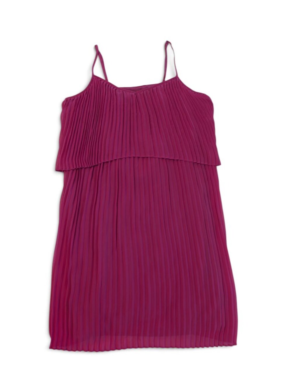BCBG Pleated Tiered Cami Mini Dress Size XXS Magenta NWT - Picture 4 of 7
